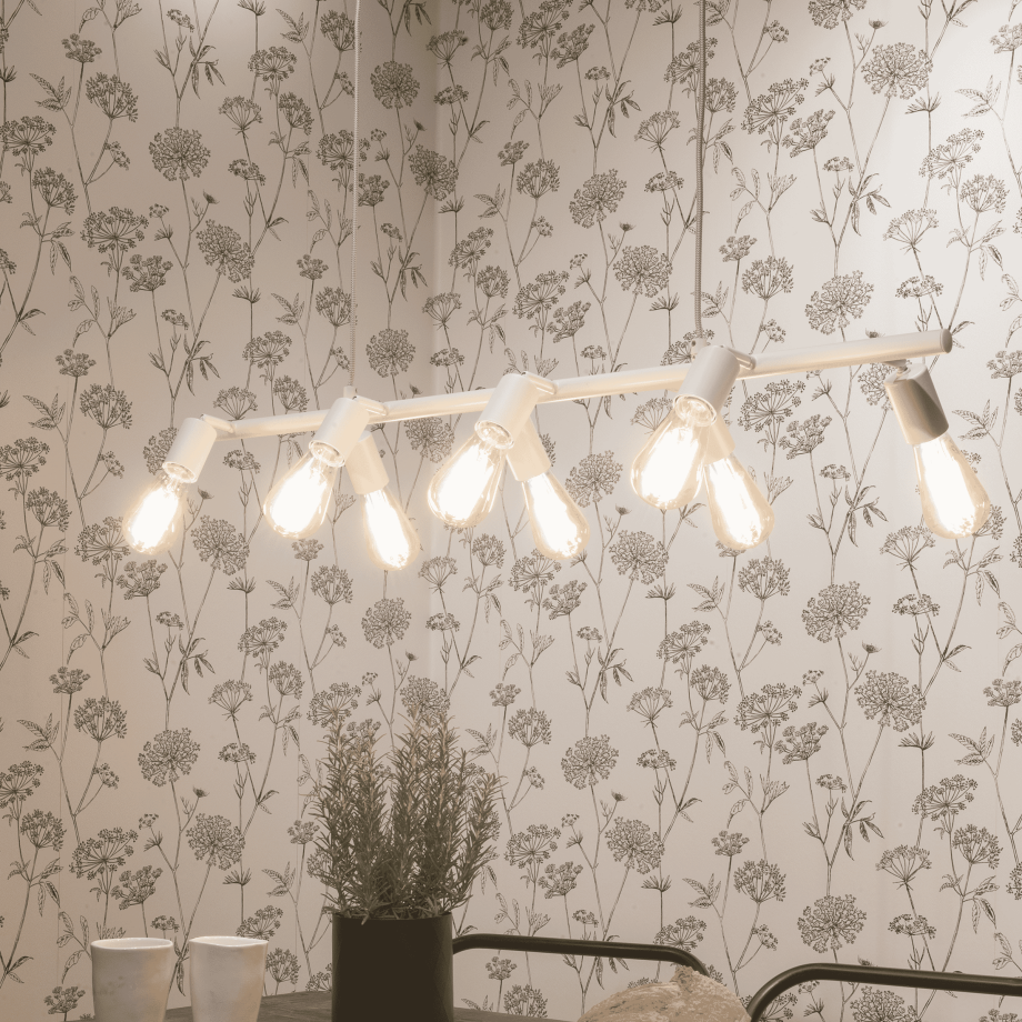 its about RoMi Hanglamp 'Miami' 8-lamps, kleur Wit afbeelding 1