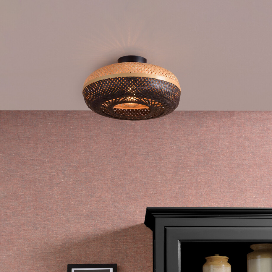 GOOD&MOJO Plafondlamp 'Palawan' Small, Bamboe, kleur Zwart/Naturel afbeelding 1