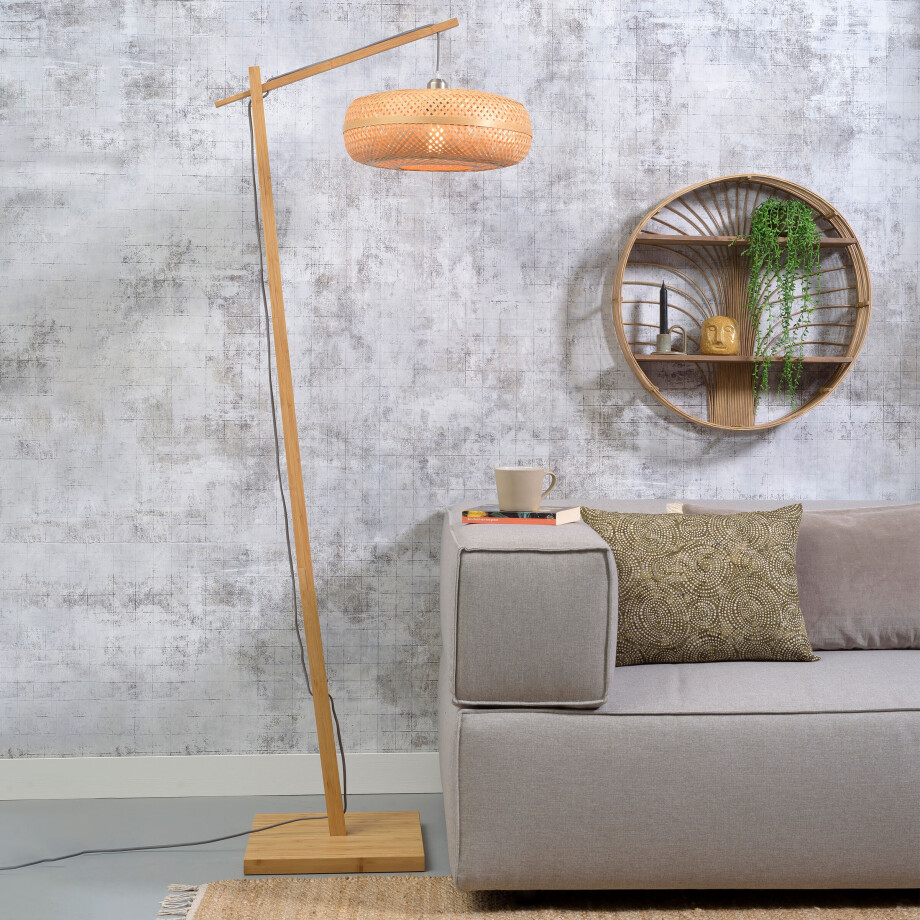 GOOD&MOJO Vloerlamp 'Palawan' Bamboe, 176cm, kleur Naturel afbeelding 1
