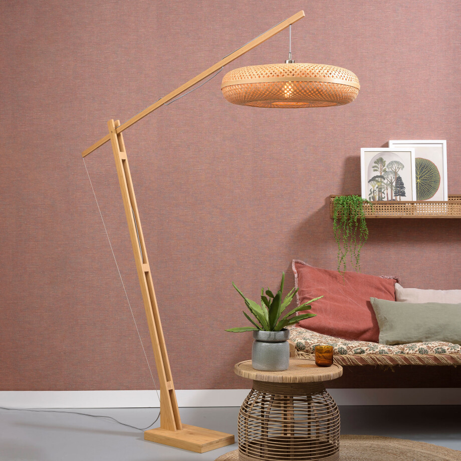 GOOD&MOJO Vloerlamp 'Palawan' Bamboe, 207cm, kleur Naturel afbeelding 1
