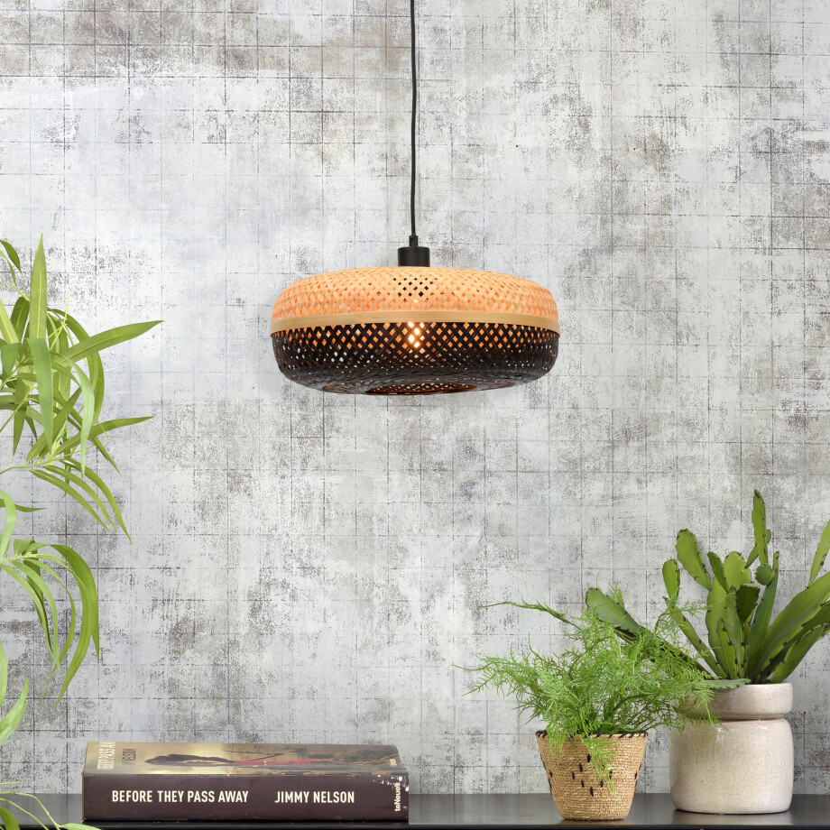 GOOD&MOJO Hanglamp 'Palawan' Small, Bamboe, kleur Naturel/Zwart GOOD&MOJO Hanglamp 'Palawan' Small, Bamboe, kleur Naturel/Zwart afbeelding 1