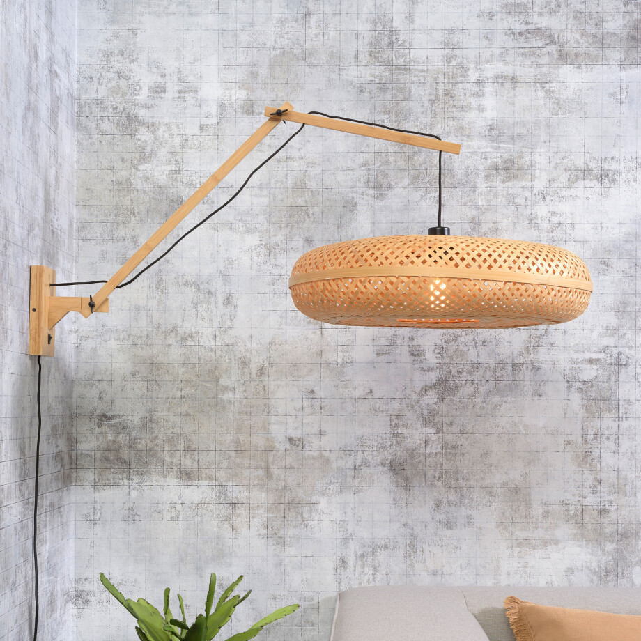 GOOD&MOJO Wandlamp 'Palawan' Large, Bamboe, kleur Naturel GOOD&MOJO Wandlamp 'Palawan' Large, Bamboe, kleur Naturel afbeelding 1