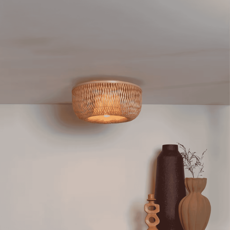 GOOD&MOJO Plafondlamp 'Barbados' Bamboe, 35cm, kleur Naturel afbeelding 1
