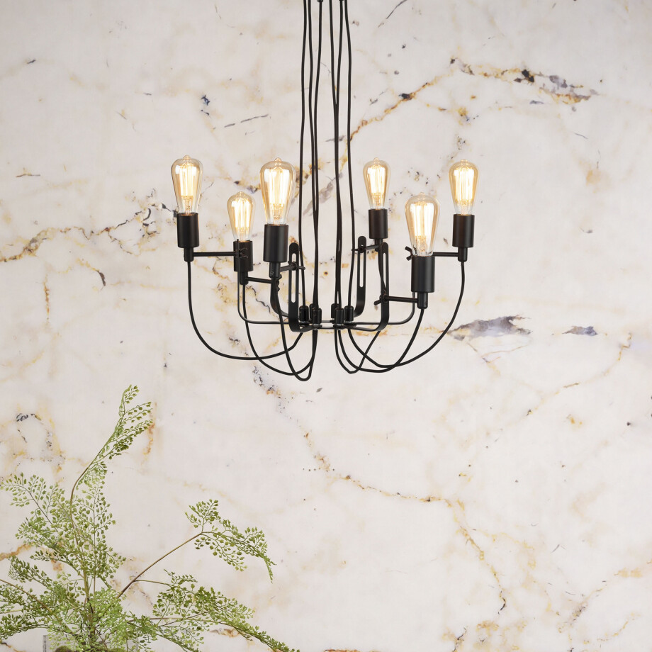 its about RoMi Hanglamp 'Seattle' 6-lamps, kleur Zwart afbeelding 1