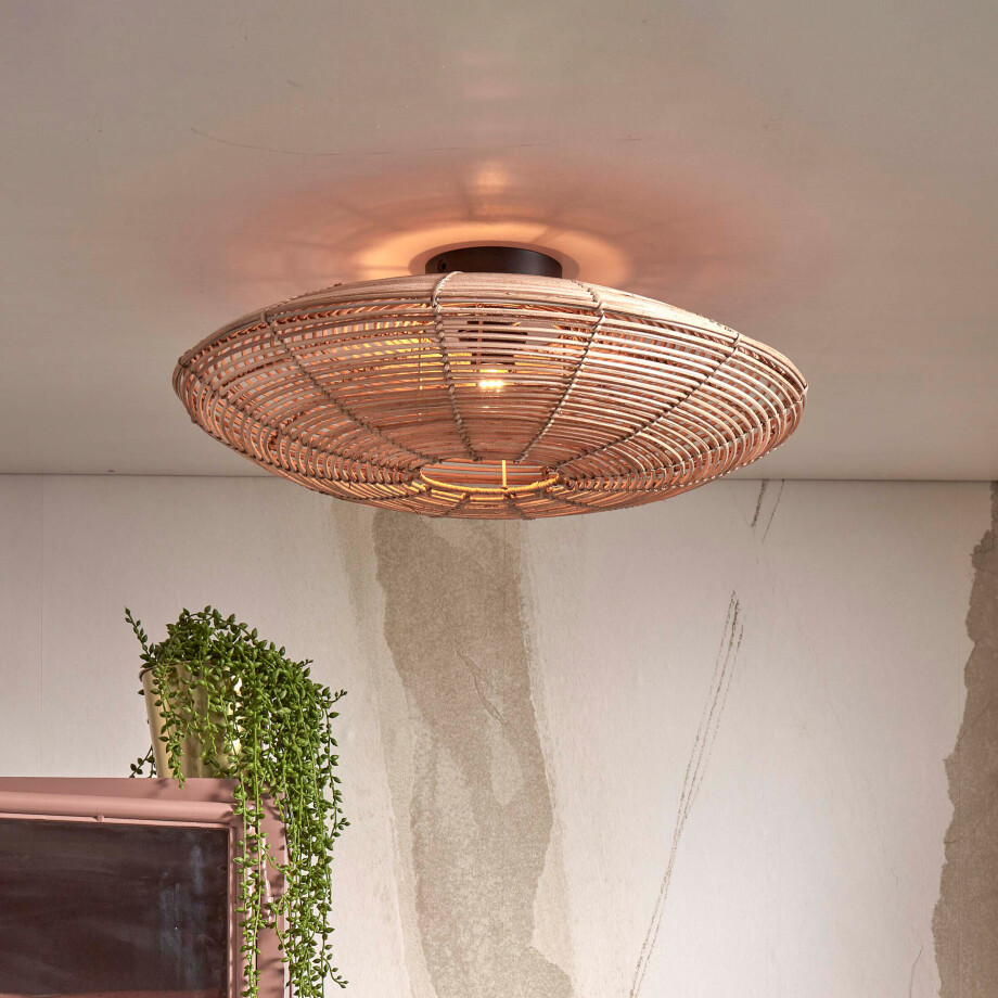 GOOD&MOJO Plafondlamp 'Tanami' Rotan, 55cm, kleur Naturel GOOD&MOJO Plafondlamp 'Tanami' Rotan, 55cm, kleur Naturel afbeelding 1