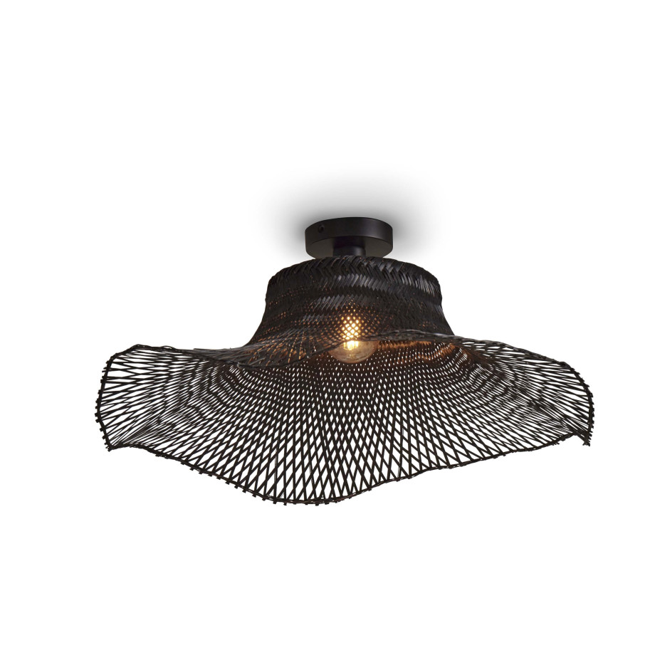 GOOD&MOJO Plafondlamp 'Ibiza' Bamboe, 65cm, kleur Zwart afbeelding 1