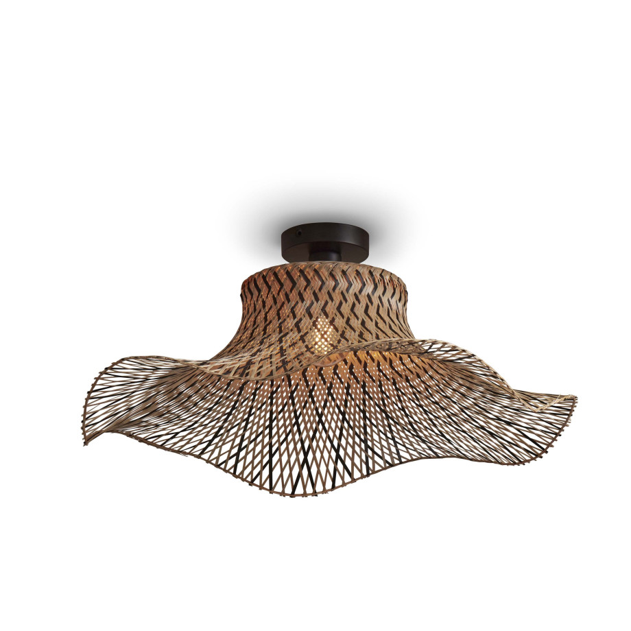 GOOD&MOJO Plafondlamp 'Ibiza' Bamboe, 65cm, kleur Naturel/Zwart afbeelding 1