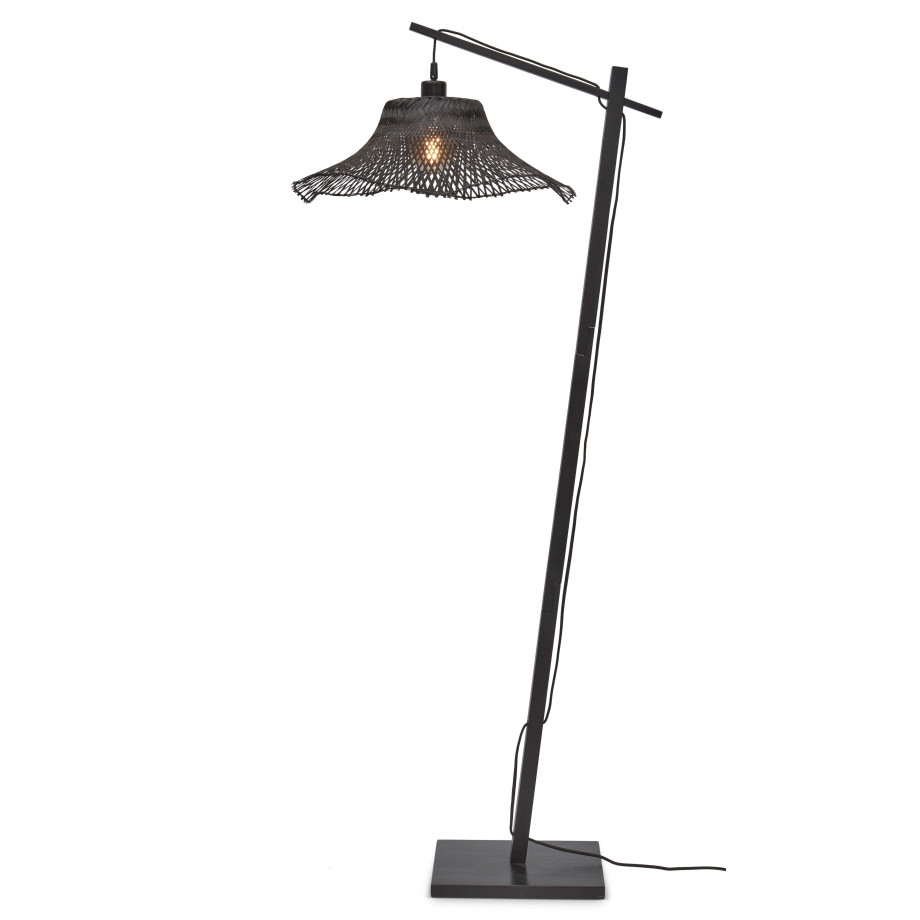 GOOD&MOJO Vloerlamp 'Ibiza' Bamboe, 150cm, kleur Zwart afbeelding 1