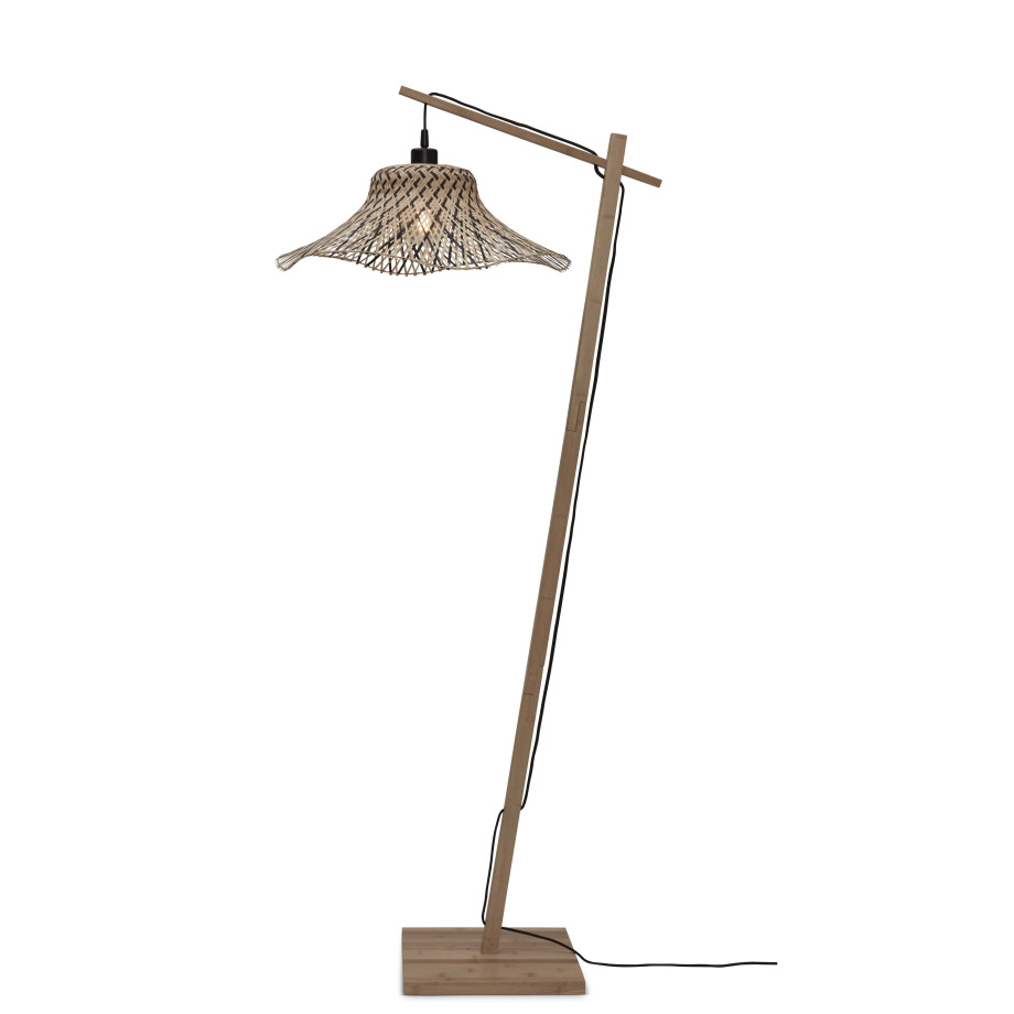 GOOD&MOJO Vloerlamp 'Ibiza' Bamboe, 150cm, kleur Naturel/Zwart afbeelding 1