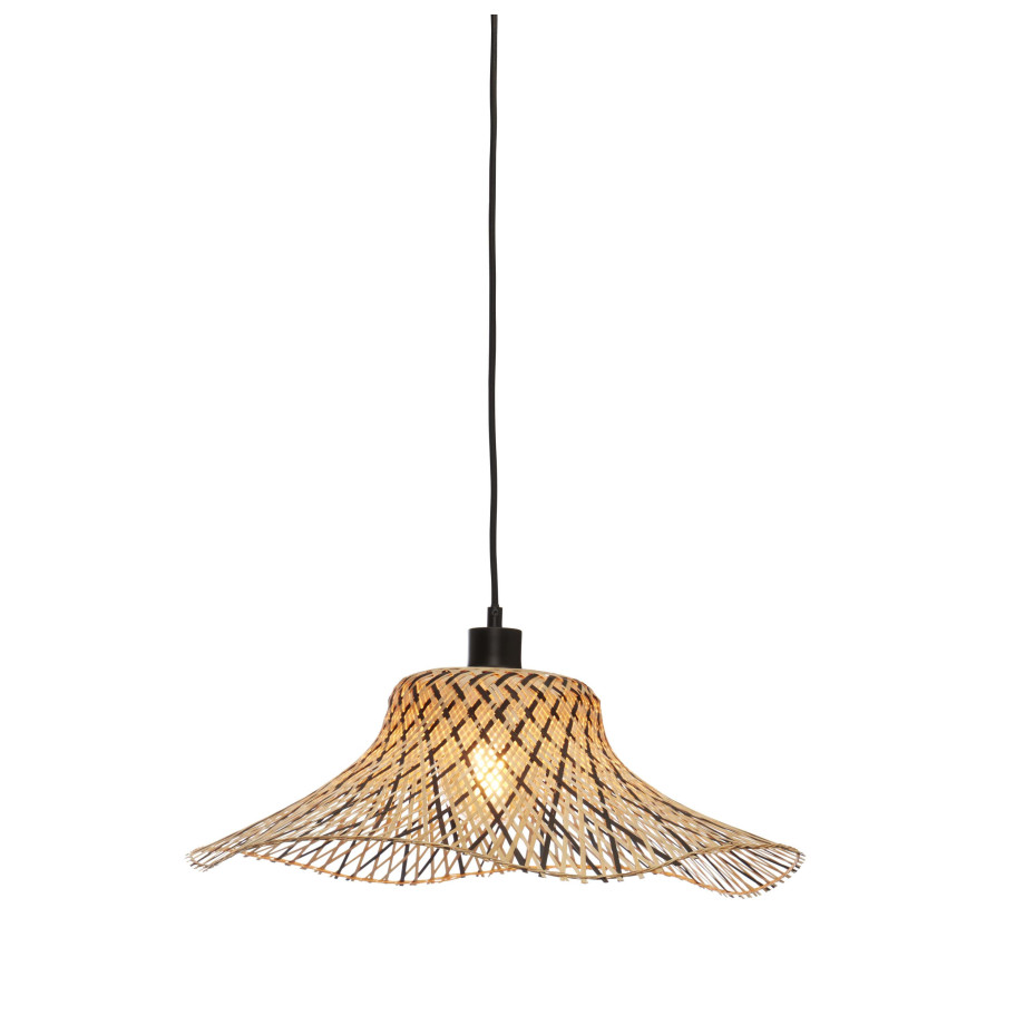 GOOD&MOJO Hanglamp 'Ibiza' Bamboe, 50cm, kleur Naturel/Zwart afbeelding 1