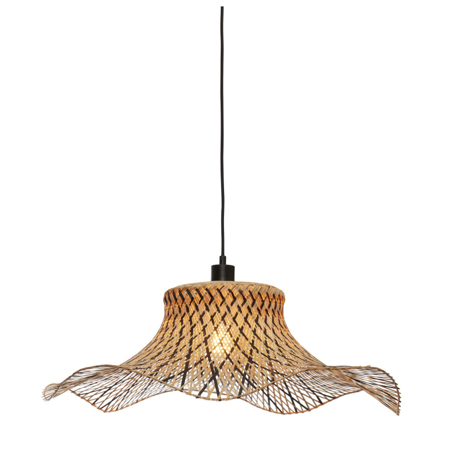 GOOD&MOJO Hanglamp 'Ibiza' Bamboe, 65cm, kleur Naturel/Zwart afbeelding 1