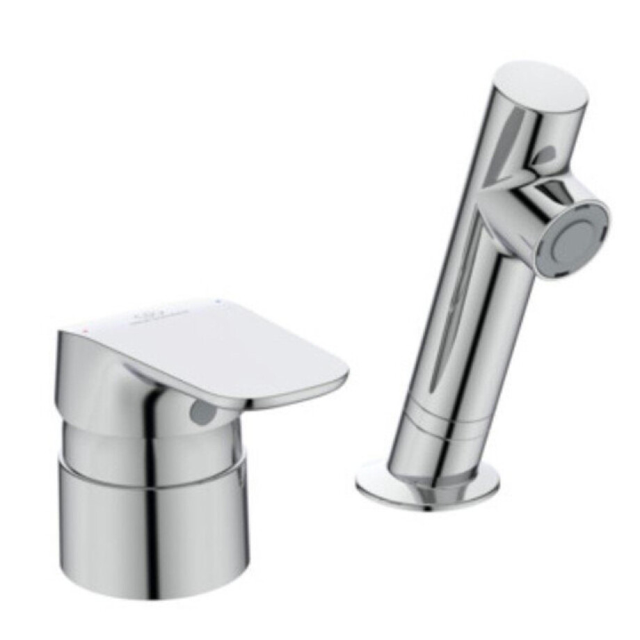 Ideal Standard Cerasprint kappersmengkraan - uittrekbare handdouche - met straalregelaar - chroom A5727AA Ideal Standard Cerasprint kappersmengkraan - uittrekbare handdouche - met straalregelaar - chroom A5727AA afbeelding 1