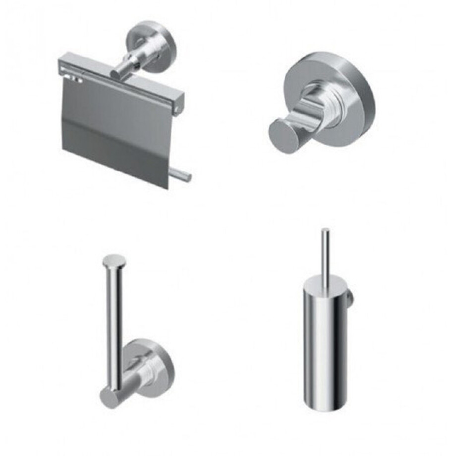 Ideal Standard Iom toiletaccessoires set met handdoekhaak closetrolhouder met deksel met closetborstelgarnituur en reserverolhouder chroom k7211nu Ideal Standard Iom toiletaccessoires set met handdoekhaak closetrolhouder met deksel met closetborstelgarnituur en reserverolhouder chroom k7211nu afbeelding 1