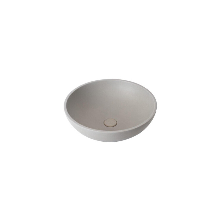 Ideavit Beton waskom - 44x44x14.5cm - rond - met klikwaste - beton grijs 290334-D5 afbeelding 1