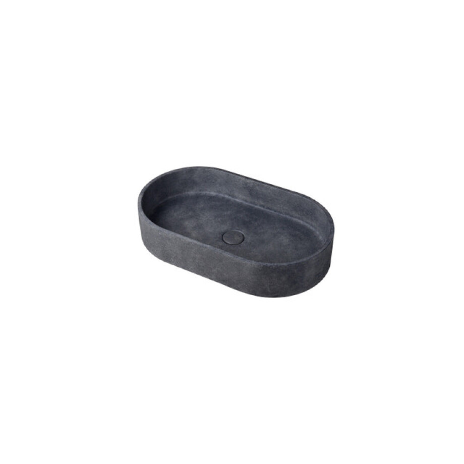 Ideavit Form Waskom 60x35x12cm ovaal concrete beton dark grey 290292-D2 afbeelding 1
