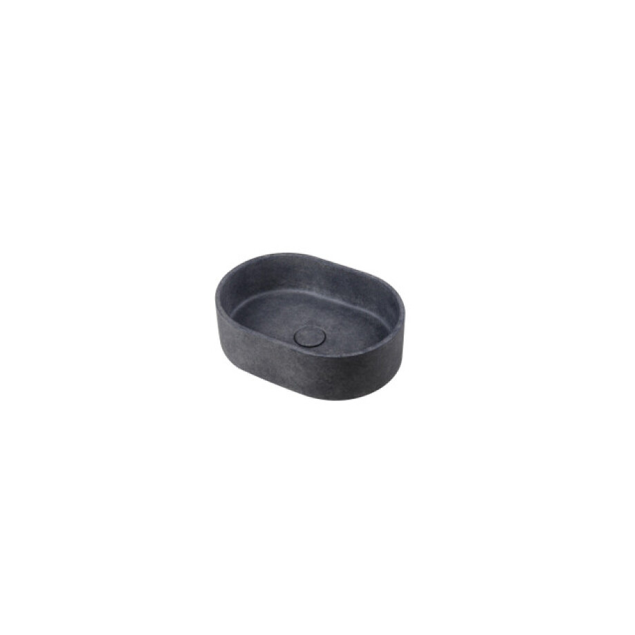 Ideavit Rock Waskom 40x28x12cm ovaal concrete beton Dark grey 290291-D2 afbeelding 1