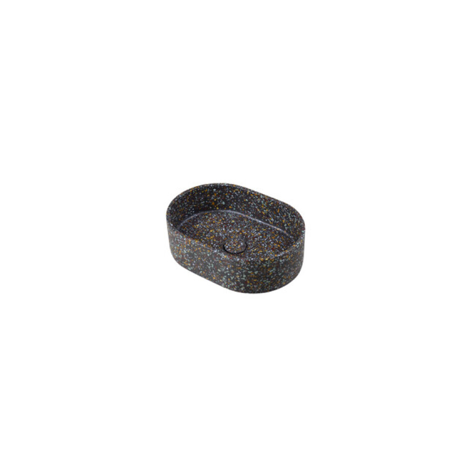 Ideavit Rock Waskom 40x28x12cm ovaal concrete beton Terrazzo 290291-E2 afbeelding 1