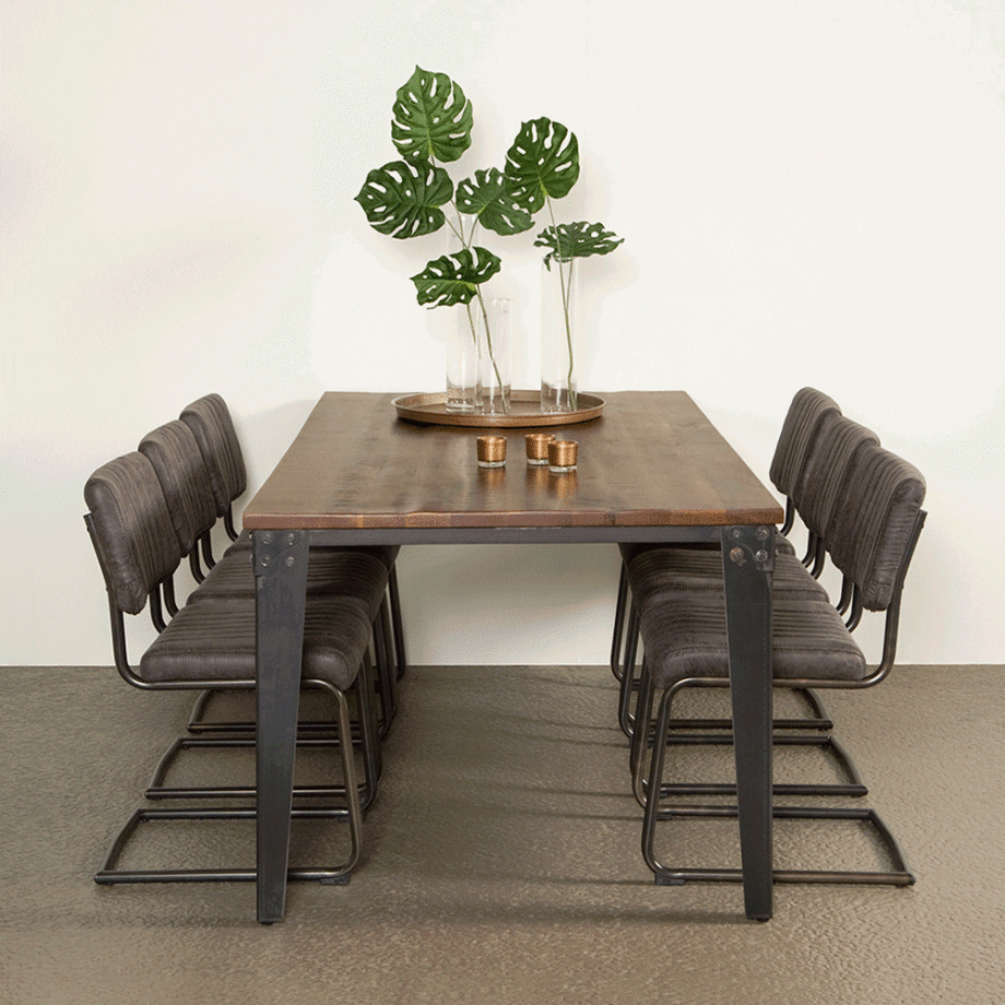 Tower Living Eettafel 'Basto' 220 x 100cm, Mangohout Tower Living Eettafel 'Basto' 220 x 100cm, Mangohout afbeelding