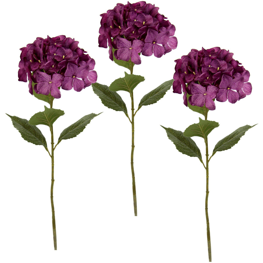 I.GE.A. Kunstbloem Hortensia (3 stuks) afbeelding 1