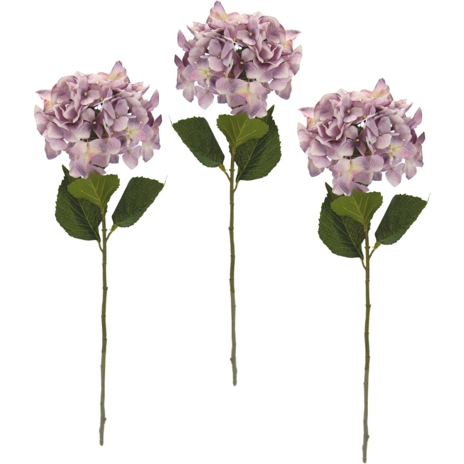 I.GE.A. Kunstbloem Hortensia (3 stuks) afbeelding 1