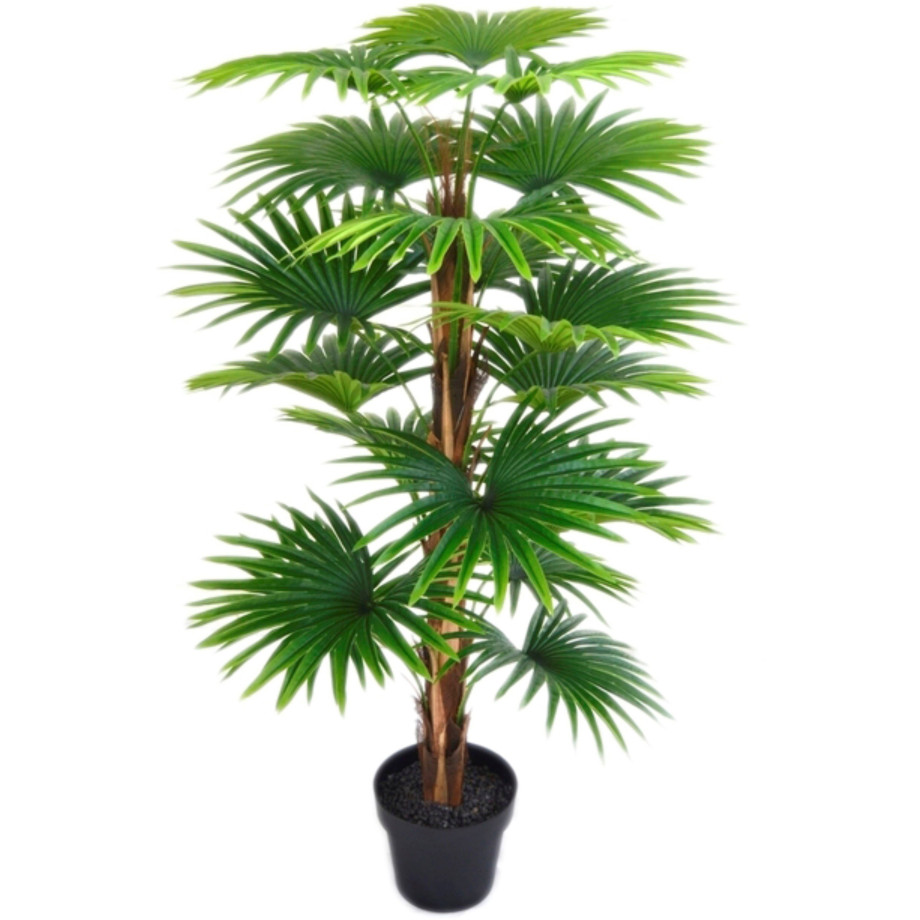 I.GE.A. Kunstpalm Waaierpalm in een plastic pot (1 stuk) afbeelding 1