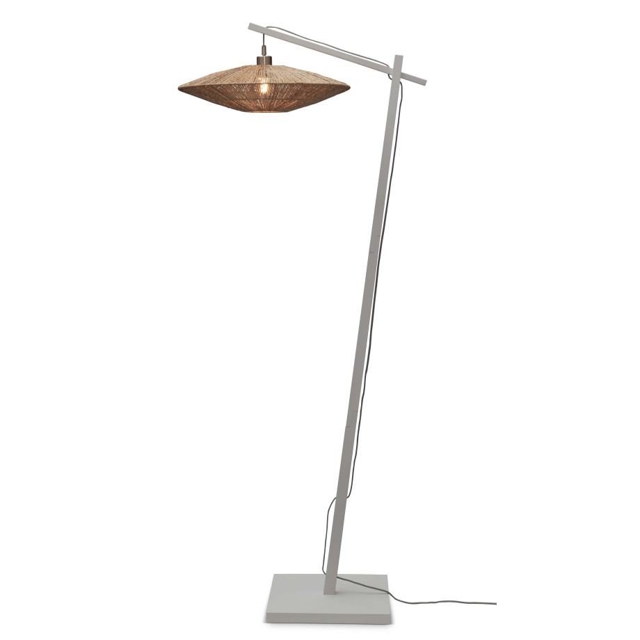 GOOD&MOJO Vloerlamp 'Iguazu' Bamboe en jute, 176cm, kleur Wit/Naturel afbeelding 1