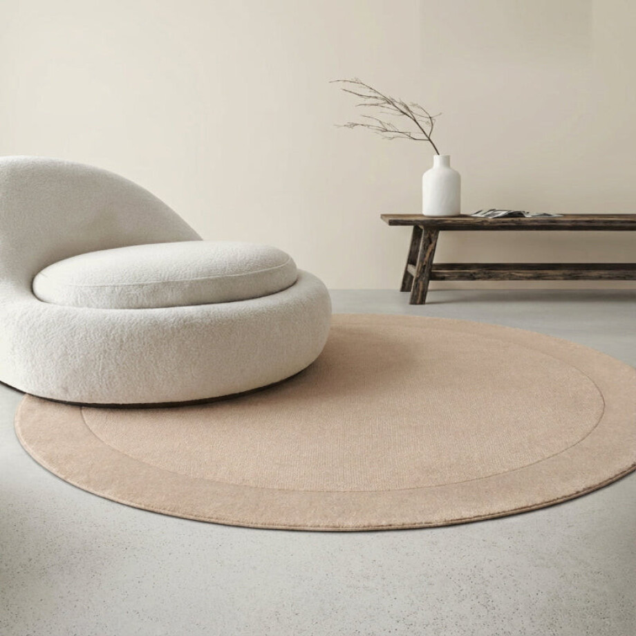 Vloerkleed Kari Rond - Beige Xcm - - Dekbed-Discounter.nl afbeelding 