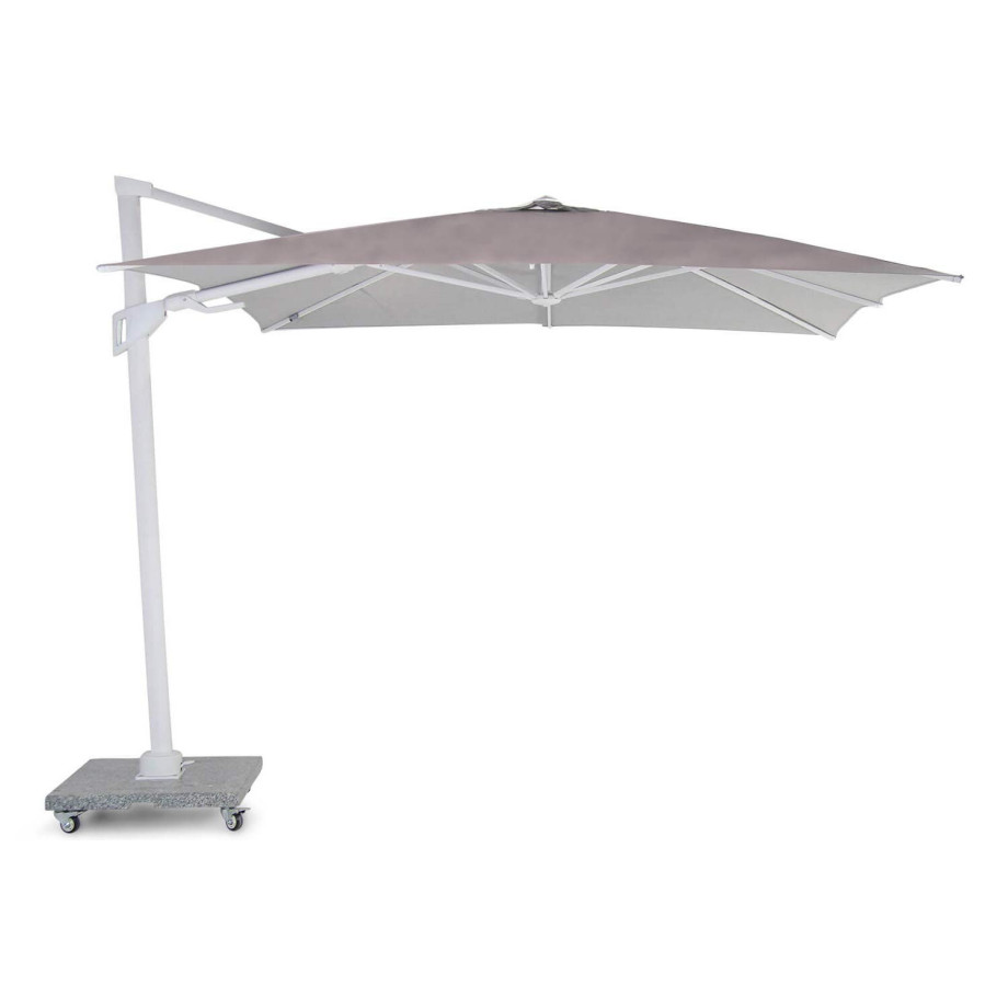 Santika Belize Deluxe parasol 300 cm x 300 cm white frame/ grey fabric afbeelding 1