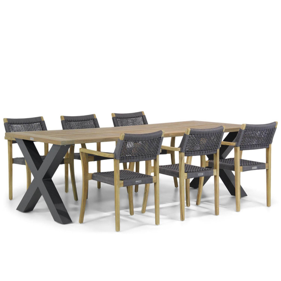 Lifestyle Dallas/Cardiff 240 cm dining tuinset 7-delig afbeelding 1