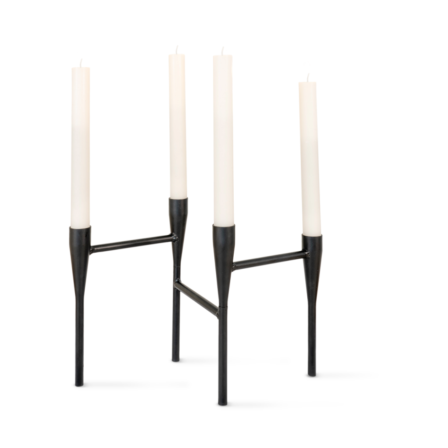 Indy metalen kandelaar zwart - 4 stuks Indy metalen kandelaar zwart - 4 stuks afbeelding 1