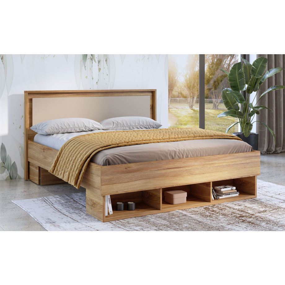 INOSIGN Bedframe Wharton, Breedte 140cm of 160cm, moderne bedframe Tweepersoonsbed met open planken, FSC-gecertificeerd houtmateriaal afbeelding 1