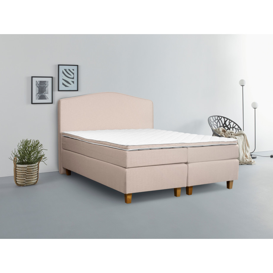 INOSIGN Boxspring Jalma Poten van massief berkenhout, incl. topmatras afbeelding 1