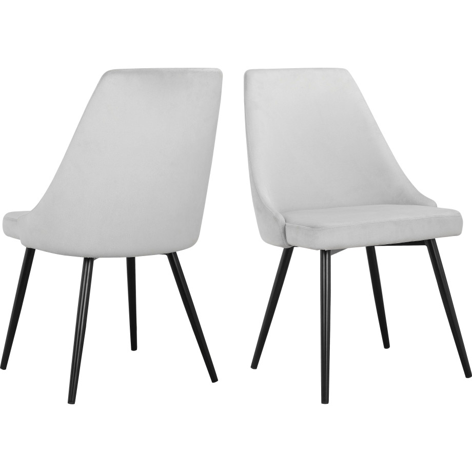 INOSIGN Eetkamerstoel Malio elegante stoel met rugleuning en zitkussen en zwarte metalen poten (set, 2 stuks) afbeelding 1