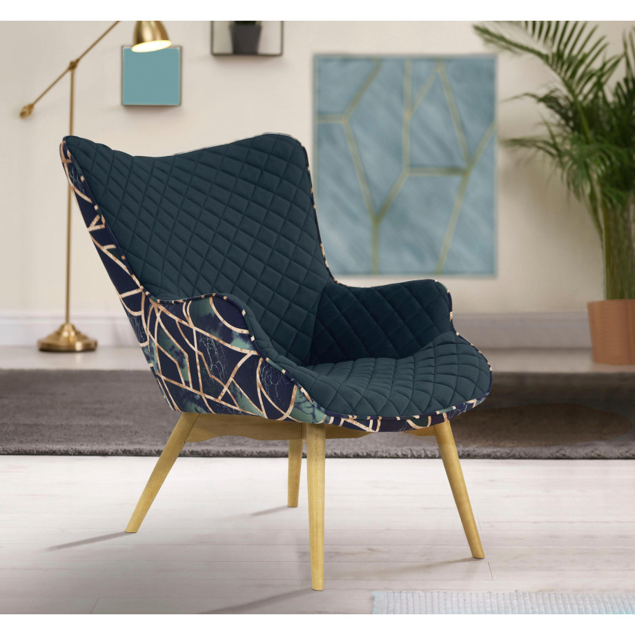 INOSIGN Fauteuil Duke print Ruitstructuurmotief op de zitting en deco-stof aan de achterkant afbeelding 1