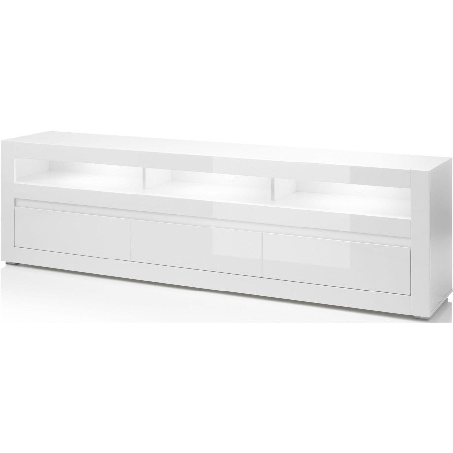 INOSIGN Tv-meubel Carat Breedte 217 cm, sierlijst 1x betonlook en 1x wit afbeelding 1