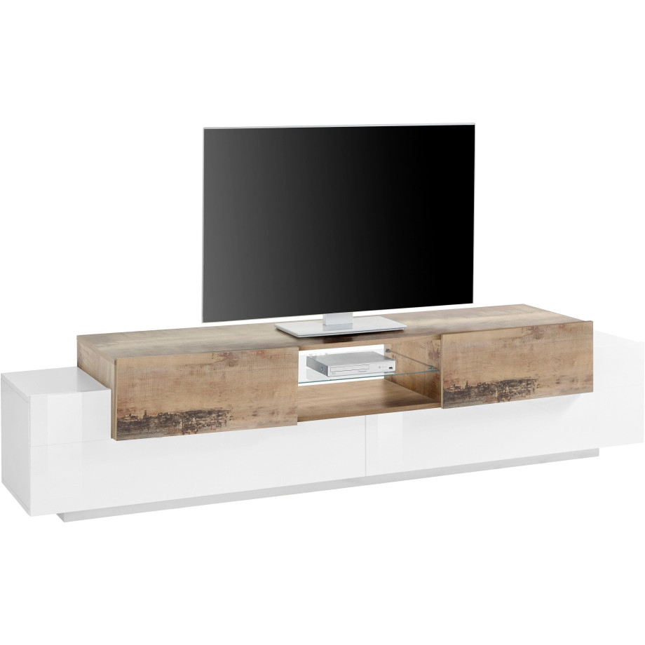 INOSIGN Tv-meubel Coro met 2 kleppen, 2 deuren, 1 glazen plank, breedte 220 afbeelding 1