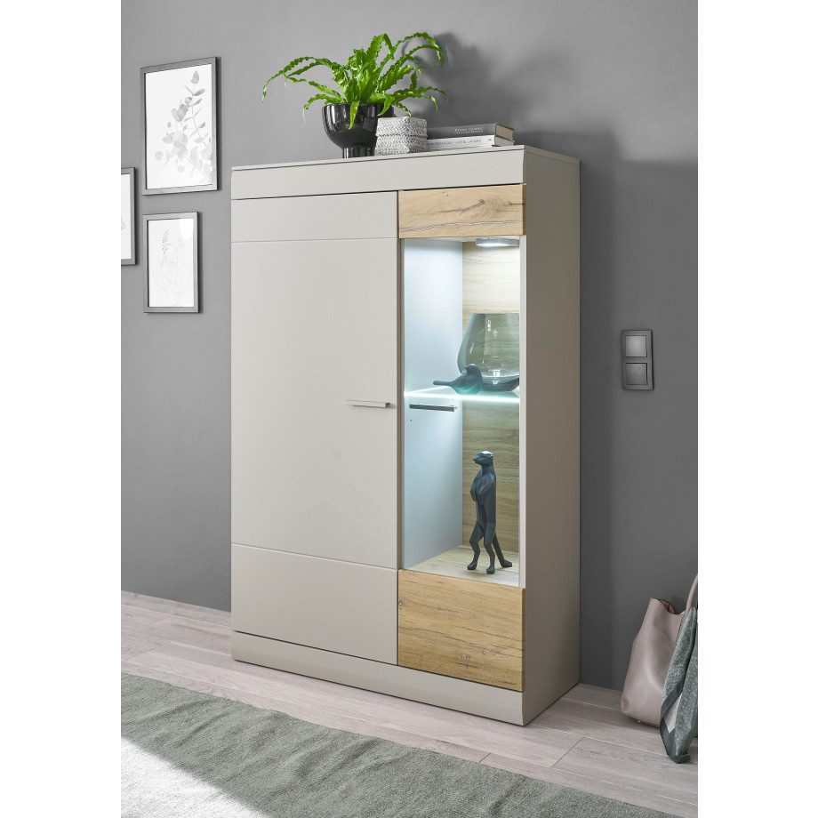 INOSIGN Vitrinekast SCARA met applicatie tineiken decor, breedte 90 cm, met soft-closefunctie afbeelding 1