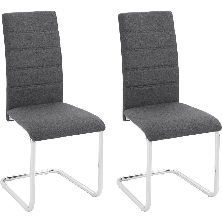 INOSIGN Vrijdragende stoel DORIS (set van 2 of set van 4) bekleding in weefstof, verchroomd metalen frame (voordeelset) afbeelding 1