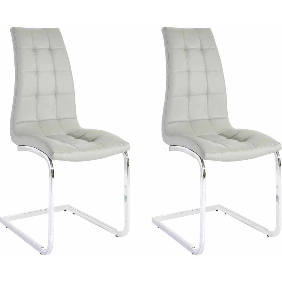 INOSIGN Vrijdragende stoel Lola set van 2 of 4, bekleding van imitatieleer of fluweelstof, chroom metalen frame (set) afbeelding 1