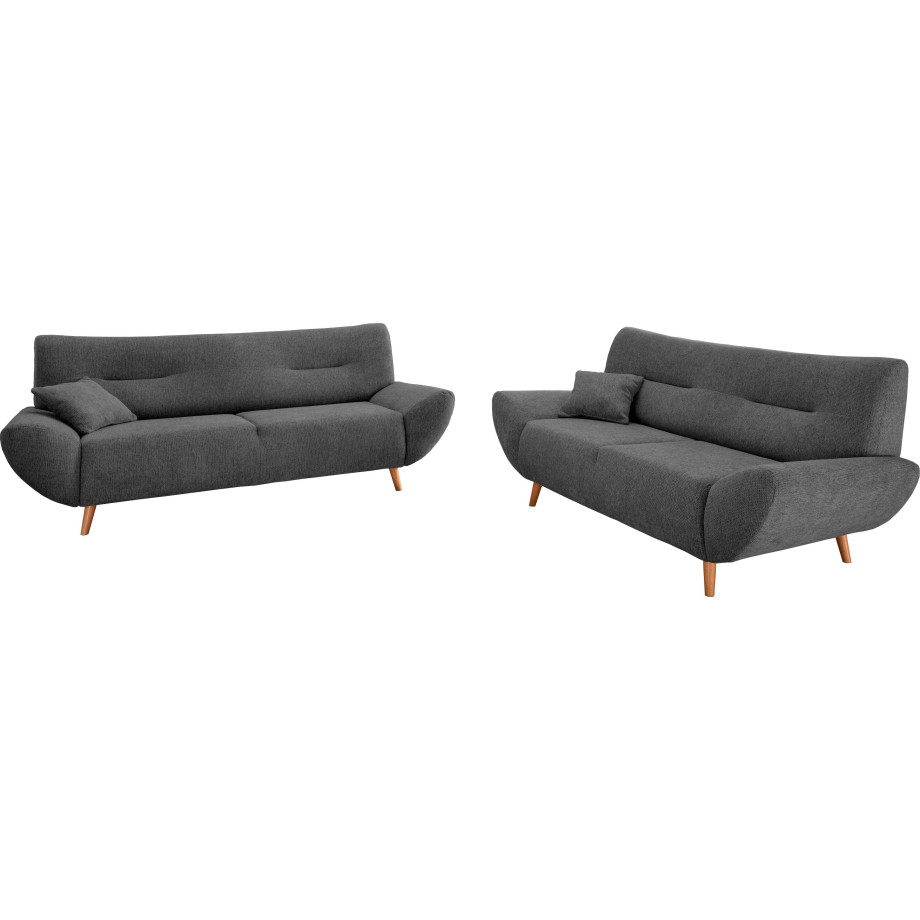 INOSIGN Zithoek Drago leverbaar als fauteuil/hoekbank, diverse stoffen, incl. 2 sierkussens (set, 2-delig) afbeelding 1