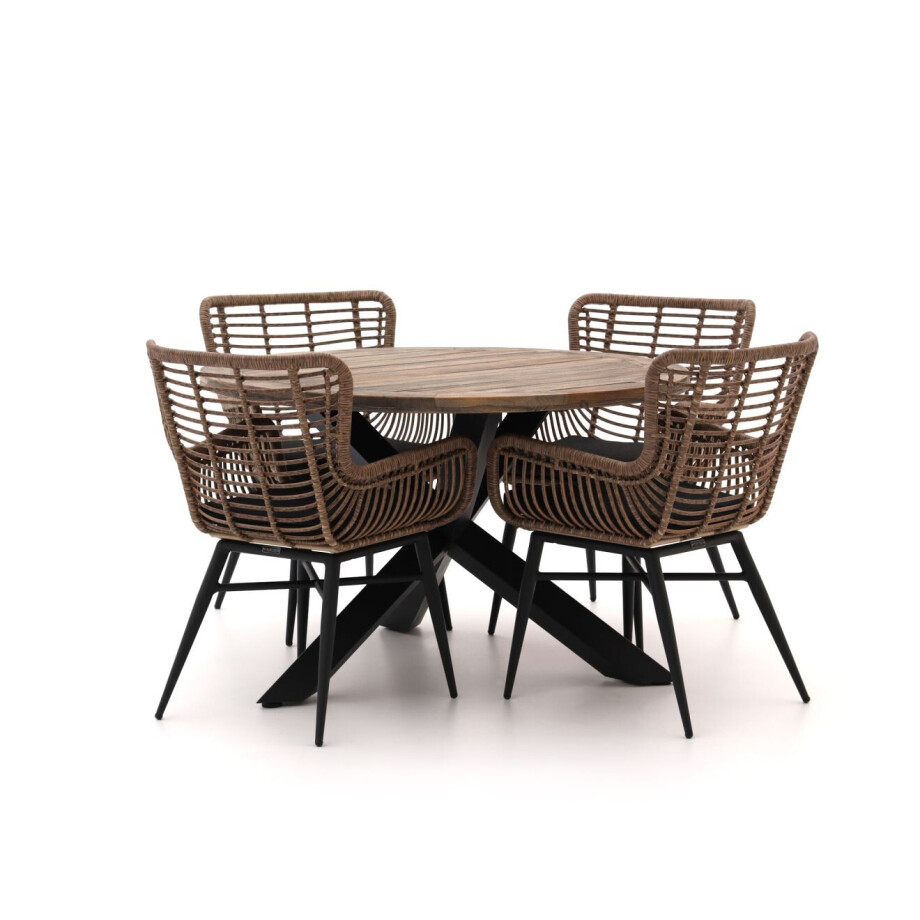 Intenso Asti/Rough-Y Ellips Ø120cm dining tuinset 5-delig - Laagste prijsgarantie! afbeelding 1