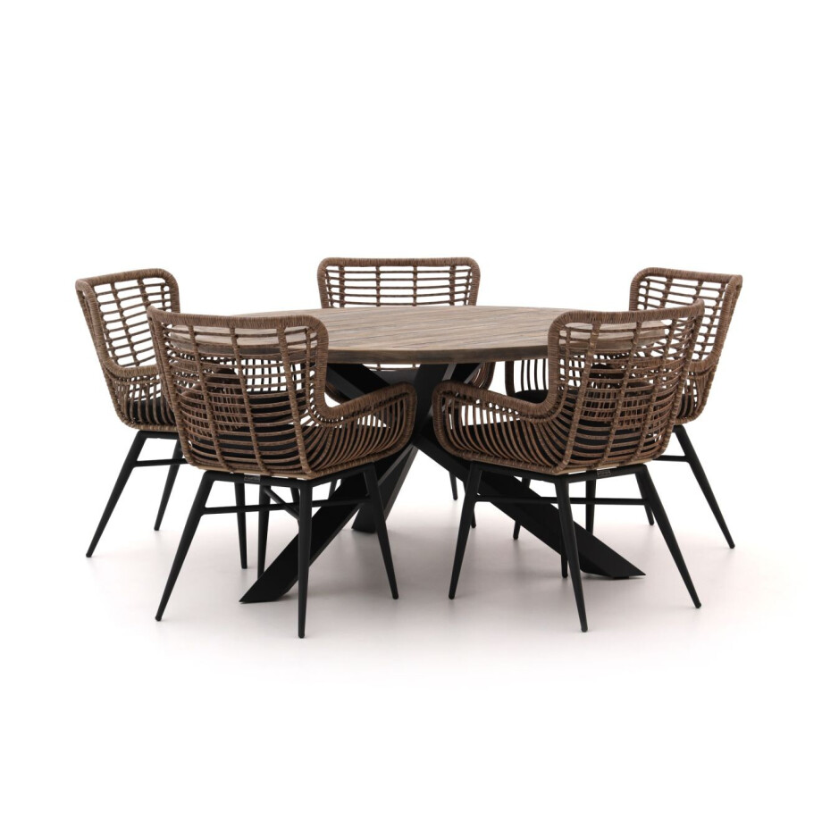 Intenso Asti/Rough-Y Ellips Ø150cm dining tuinset 6-delig - Laagste prijsgarantie! afbeelding 1