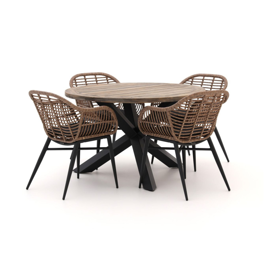 Intenso Azora/ROUGH-Y ø120cm dining tuinset 5-delig - Laagste prijsgarantie! afbeelding 1