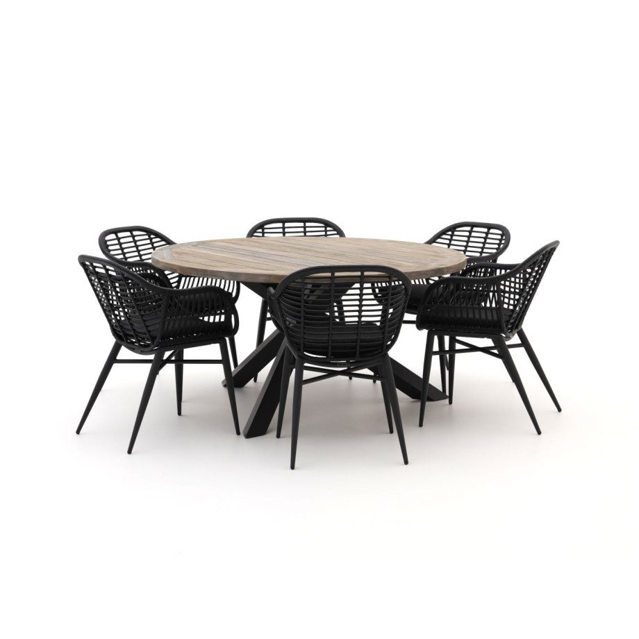 Intenso Azora/ROUGH-Y ø150cm dining tuinset 7-delig - Laagste prijsgarantie! afbeelding 1