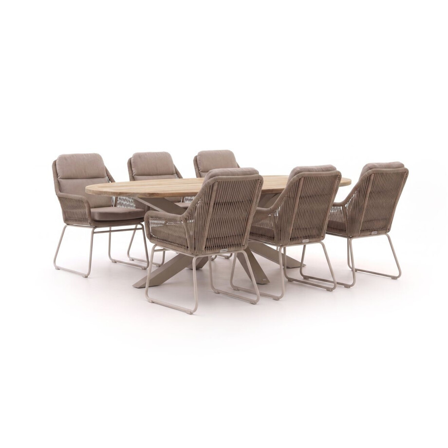 Intenso Isorella/ROUGH-Y Ellips 200cm dining tuinset 7-delig - Laagste prijsgarantie! afbeelding 1
