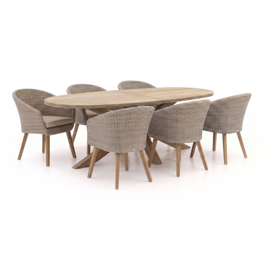 Intenso Tropea/ROUGH-Y Ellips 240cm dining tuinset 7-delig - Laagste prijsgarantie! afbeelding 1