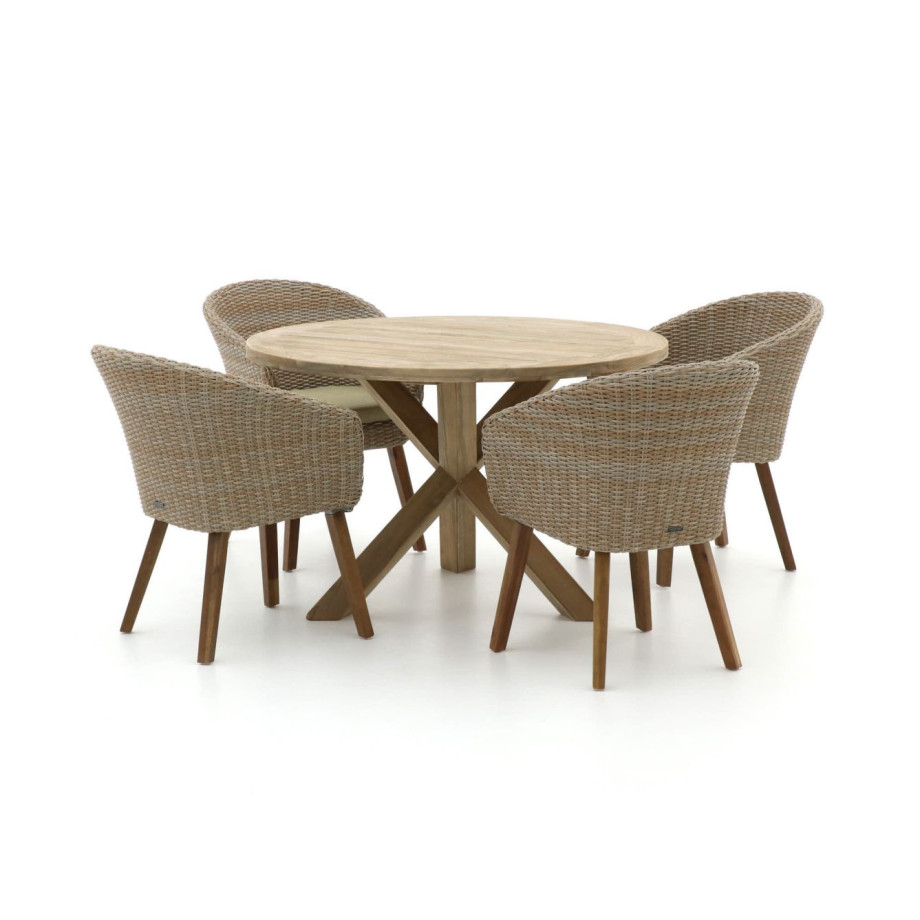 Intenso Tropea/ROUGH-Y ø 120cm dining tuinset 5-delig - Laagste prijsgarantie! afbeelding 1