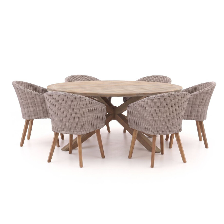 Intenso Tropea/ROUGH-Y ø180cm dining tuinset 7-delig - Laagste prijsgarantie! afbeelding 1