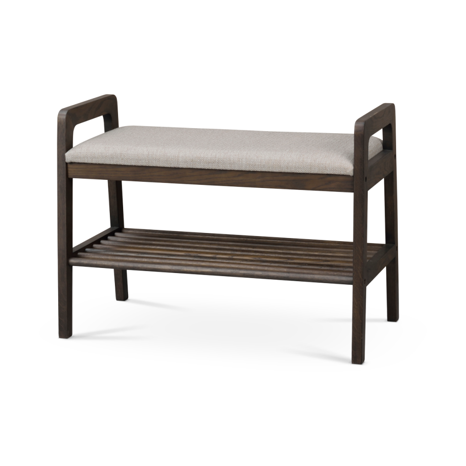 Inverness eikenhouten bankje met zitkussen - 75 x 55 cm Inverness eikenhouten bankje met zitkussen - 75 x 55 cm afbeelding 1