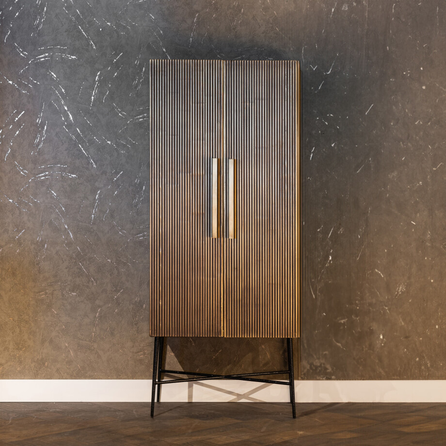 Richmond Opbergkast 'Ironville' 75 x 182cm, kleur Goud Richmond Opbergkast 'Ironville' 75 x 182cm, kleur Goud afbeelding